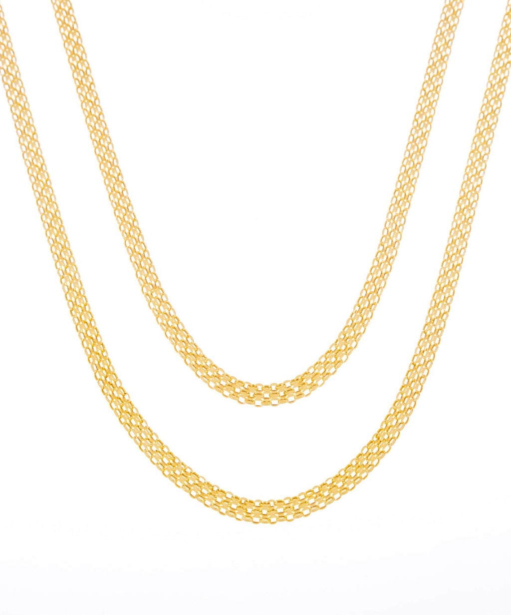 cadena tejida de oro de 14k - Leonora Gold Jewelry