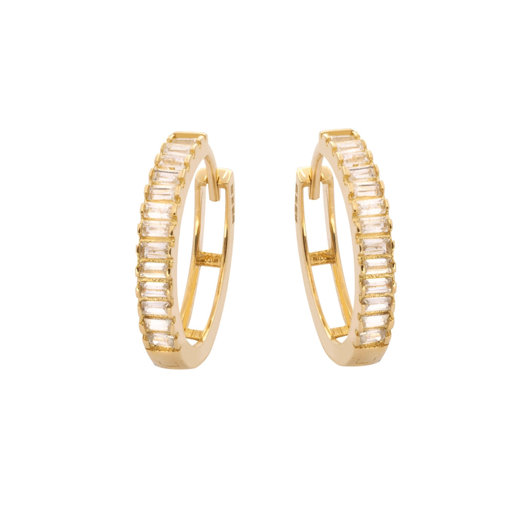 The Baguette Hoops - Leonora Gold Jewelry
