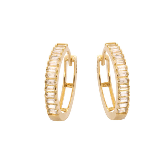 The Baguette Hoops - Leonora Gold Jewelry