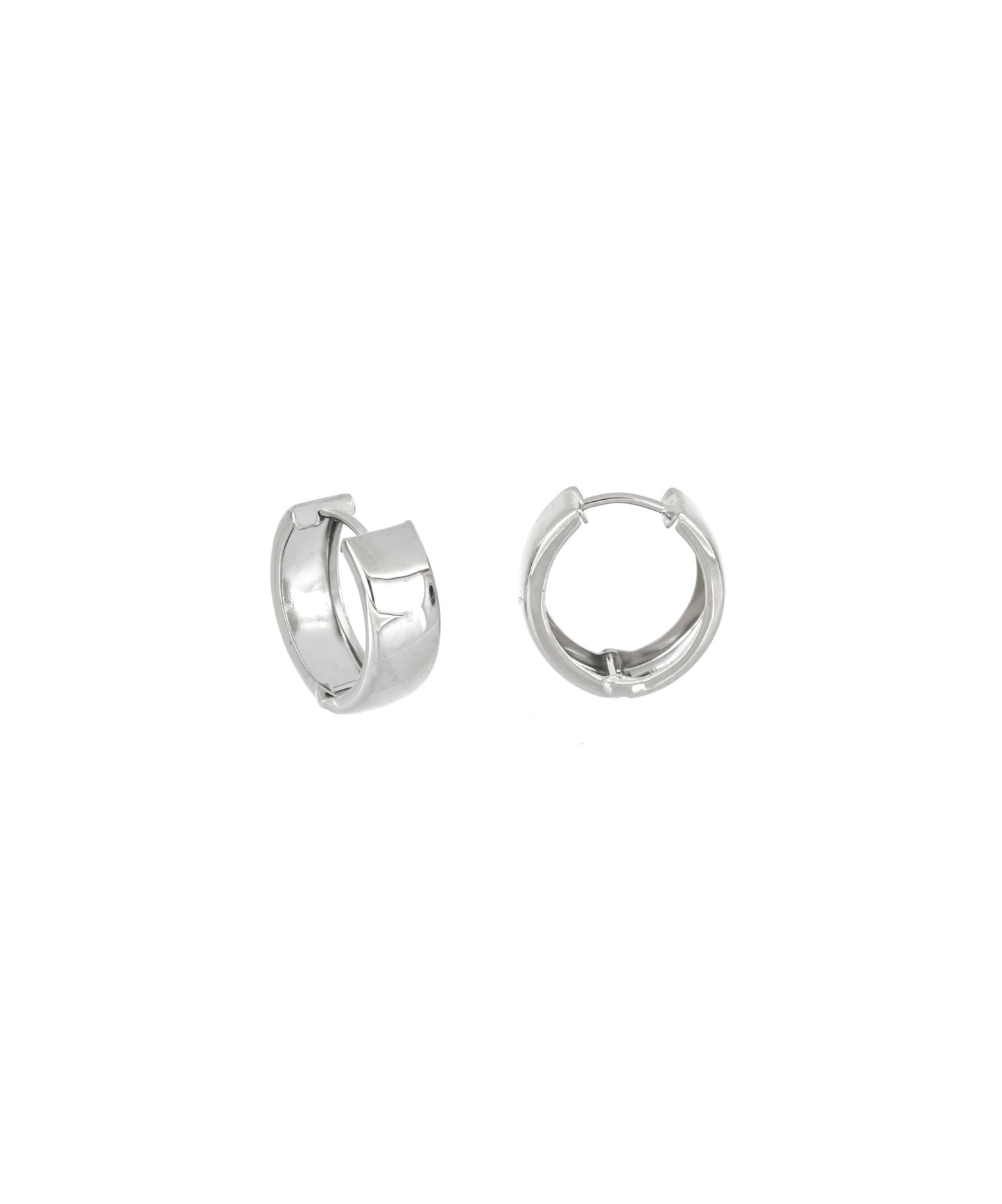 The Chunky White Gold Hoops - Leonora Gold Jewelry